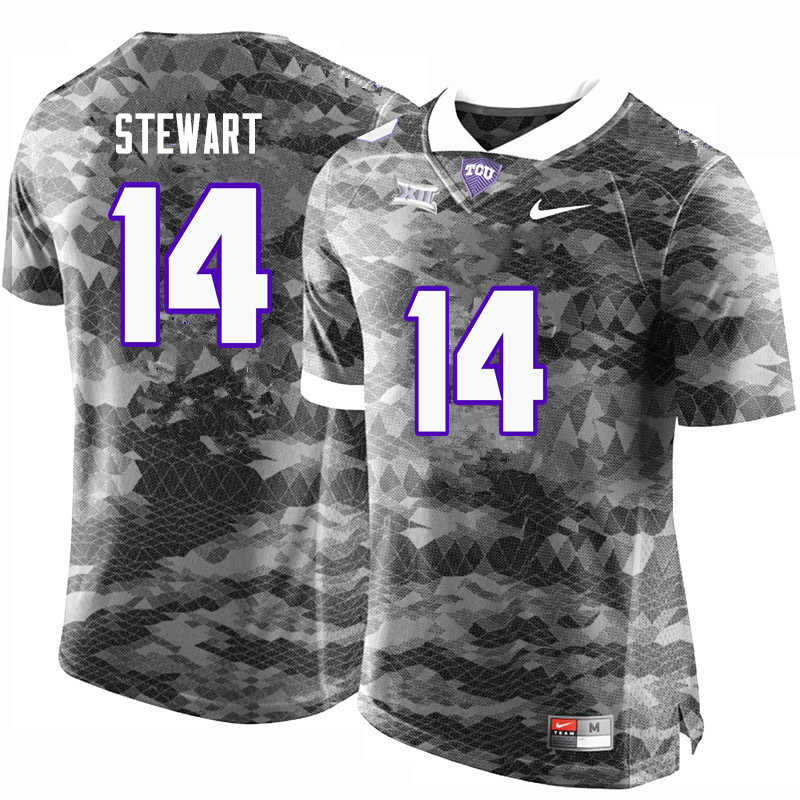 Men #14 Jarrison Stewart TCU Horned Frogs College Football Jerseys-Gray - Click Image to Close
